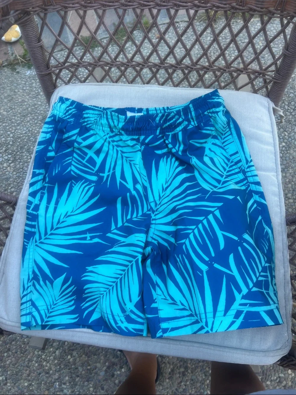 Tilly's Blue and Teal Tropical Print Kids Swim Shorts